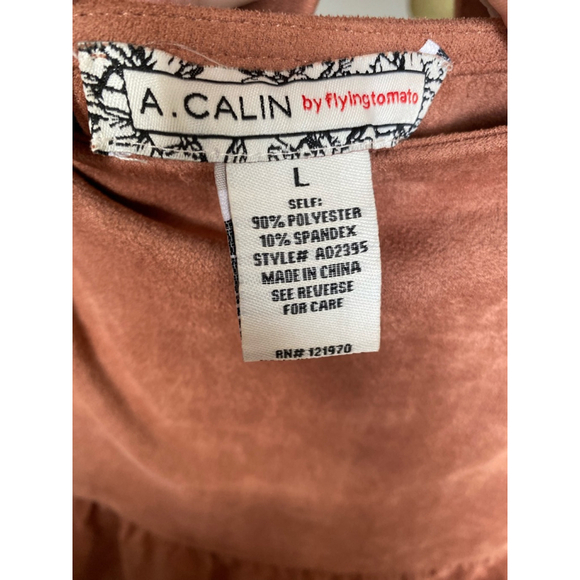 Mini Dress A.Calin by Flying Tomato Cottagecore Puff Sleeve Tie-Back Summer Boho - Picture 6 of 7